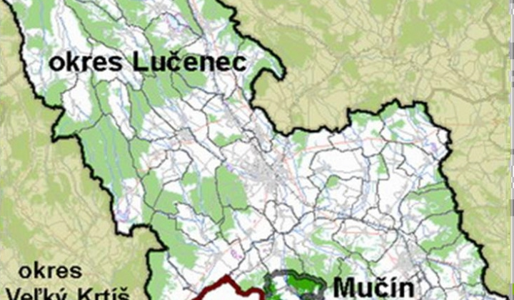 Mapka obce Mučín 