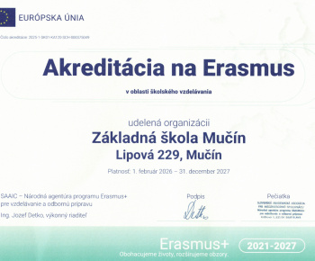 Aktuality / ZŠ Mučín - Erasmus - foto