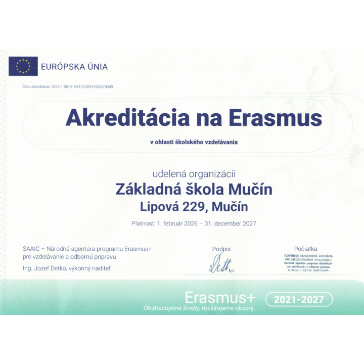 ZŠ Mučín - Erasmus